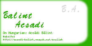balint acsadi business card